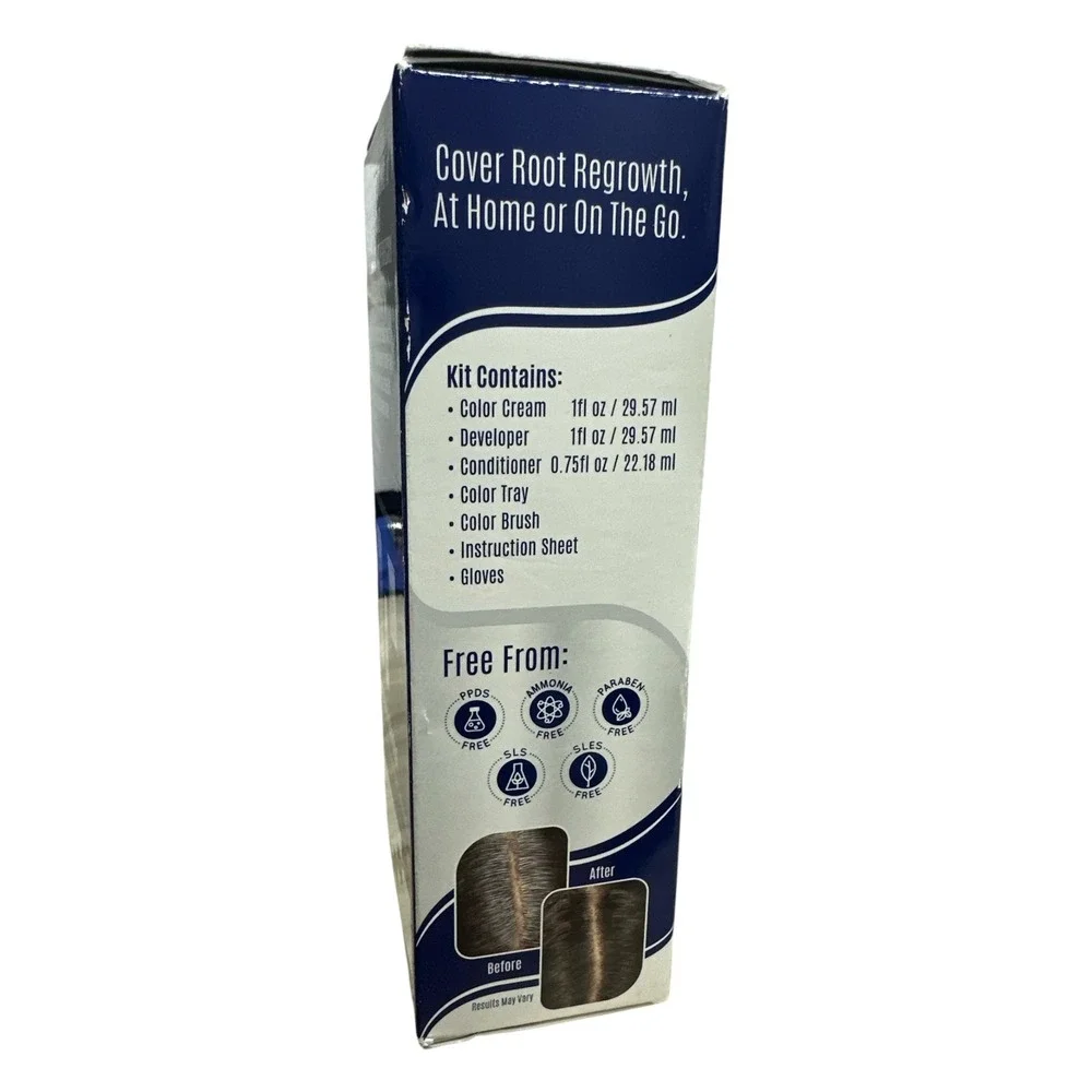 No Gray On The Go Permanent Hair Color Dark Brown Root Coverage PPD Ammonia Free